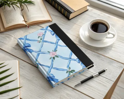 Trellis With Blue Bows Seamless Grandmillenial Digital - Moore and Mountain