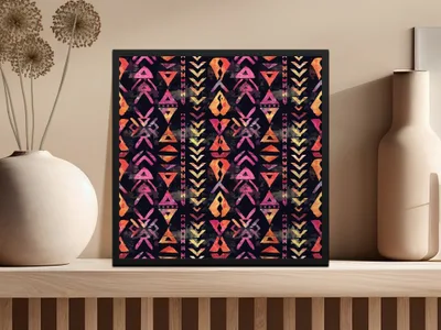 Tribal Pattern Digital, Seamless Background, Boho Chic Design, Ethnic Print, Repeat Pattern, Scrapbooking Paper, Digital Download - Moore and Mountain