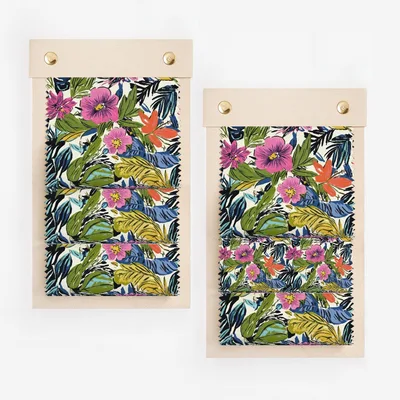 Vibrant Floral Patterned Multi-Pocket Hanging Organizer