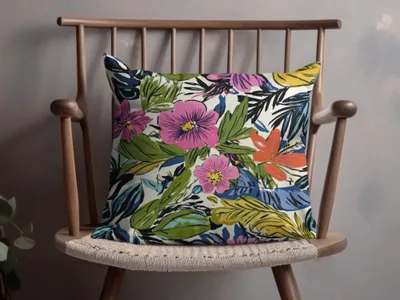 Vibrant Floral Decorative Cushion Cover for Home Decor