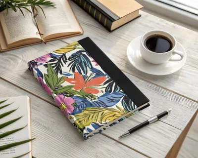 Colorful Tropical Floral Design Hardcover Journal