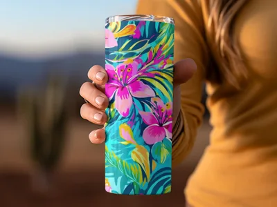 Preppy Tropical Flora Pattern Seamless Beachy Background - Moore and Mountain