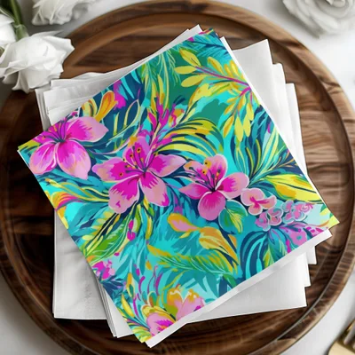 Preppy Tropical Flora Pattern Seamless Beachy Background - Moore and Mountain