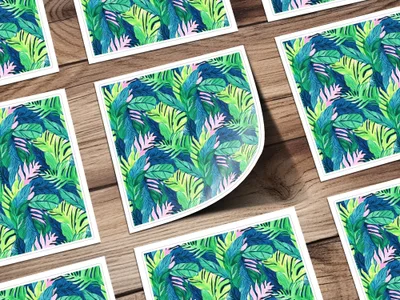 Tropical Leaves Pattern, Digital Seamless Design, Jungle Botanical Print, Greenery Image Download, Two Scale JPEG Files, 12x12 Inches - Moore and Mountain