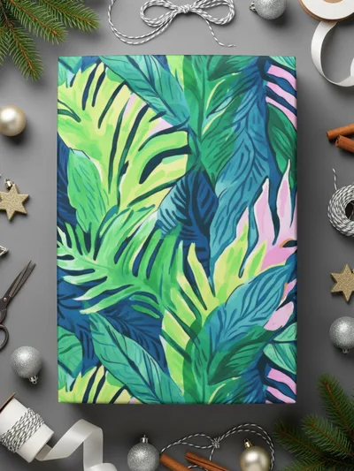 Tropical Leaves Pattern, Digital Seamless Design, Jungle Botanical Print, Greenery Image Download, Two Scale JPEG Files, 12x12 Inches - Moore and Mountain