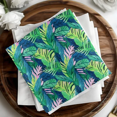 Tropical Leaves Pattern, Digital Seamless Design, Jungle Botanical Print, Greenery Image Download, Two Scale JPEG Files, 12x12 Inches - Moore and Mountain