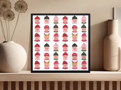 Trump Holiday Hats And Scarves Repeat Pattern Digital - Moore and Mountain