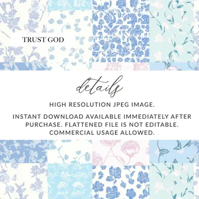 High Resolution Trust God Floral Instant Download