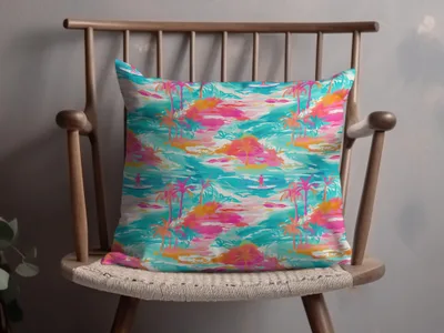 Bright Colorful Tropical Pattern Decorative Pillow Cover