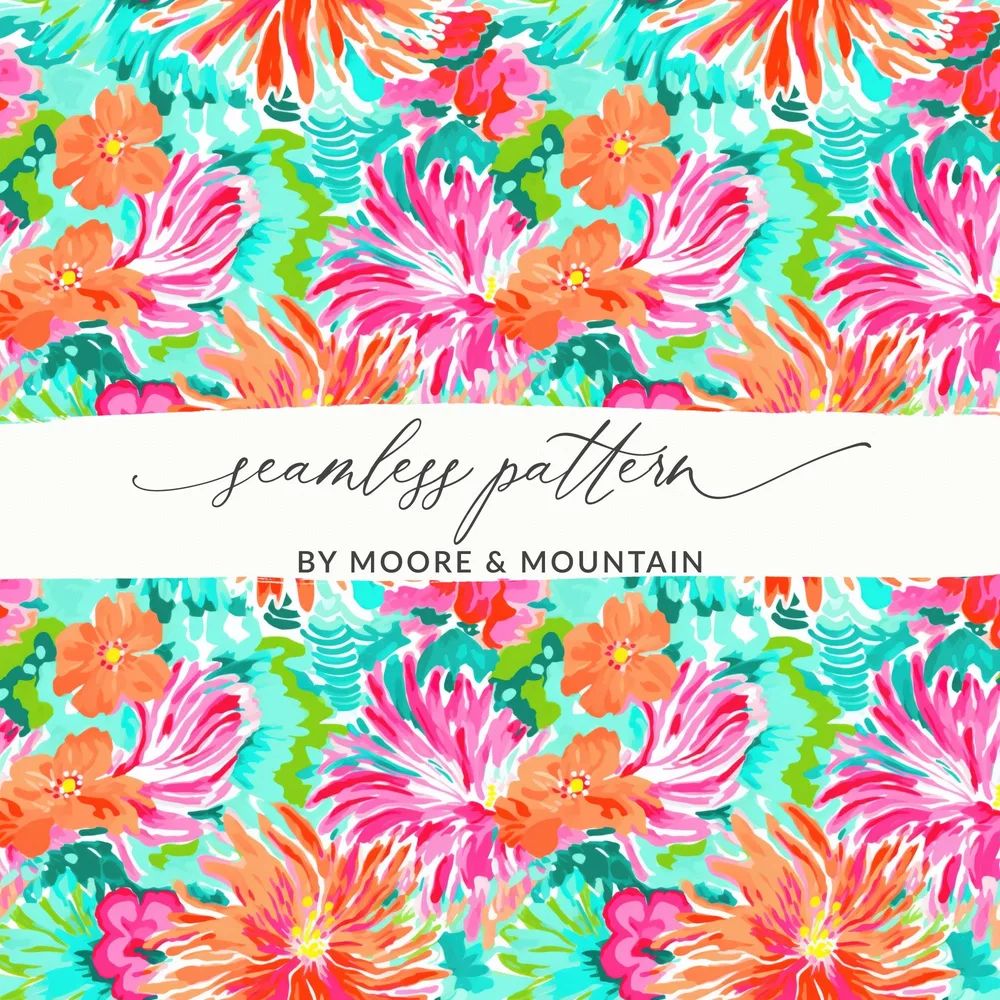 Vibrant Floral Print Seamless Pattern by Moore & Mountain