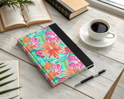 Vibrant Floral Hardcover Journal Colorful Writing Notebook