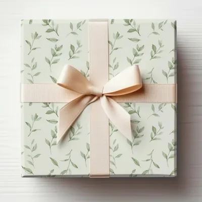 Elegant Gift Box with Delicate Leaf Pattern Design