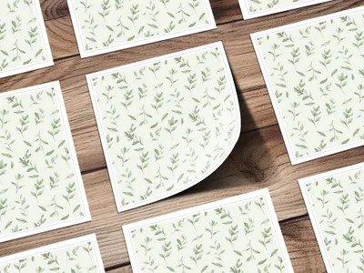 Green Leaf Pattern Custom Sizable Wall Art Sheets