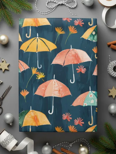 Umbrella Digital Paper, Seamless Pattern File, Floral Digital Download, Watercolor Texture Pattern, Fabric Design, Scrapbook Paper - Moore and Mountain