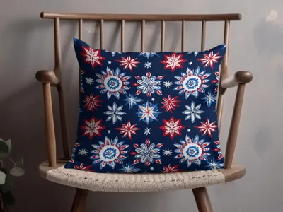 Patriotic Star Design Decorative Cushion Pillow