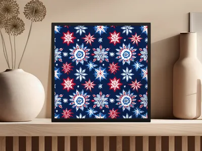 Vibrant Patriotic Floral Pattern Decorative Frame Artwork