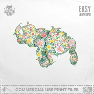Watercolor map of Venezuela filled with colorful flowers and leaves.
