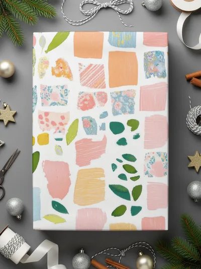 Colorful Geometric Patterned Holiday Wrapping Paper