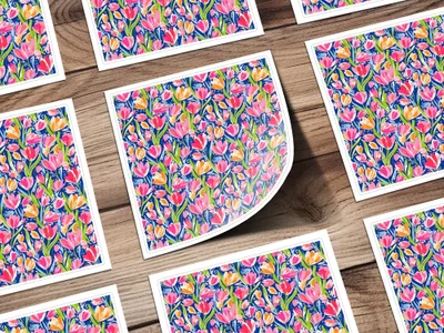 Colorful Floral Print with Vibrant Tulips design
