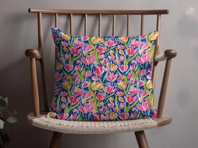 Bright Floral Pattern Cushion for Home Decor
