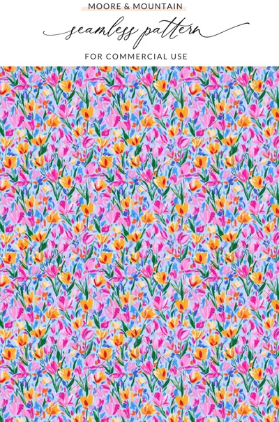 Bright Colorful Floral Seamless Pattern Commercial Use