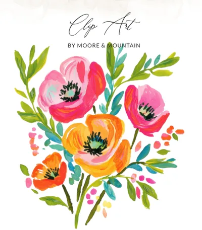 Vibrant Brush Stroke Floral SVG Digital Download | Modern Painted Flower Bouquet Clip Art for Crafts & Sublimation SVG