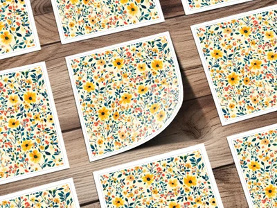 Colorful Floral Pattern Vinyl Sticker Sheet