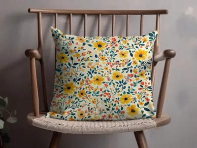 Bright Floral Cushion Cover for Stylish Home Decor