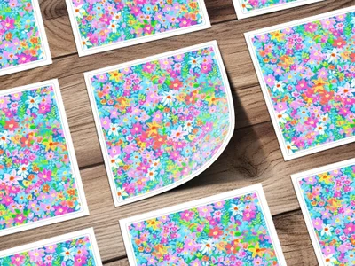 Ditsy Vibrant Floral Digital Paper, Colorful Flower Pattern, Seamless Floral Pattern, Digital Background, Printable Fabric Design, 12x12 JPEG - Moore and Mountain