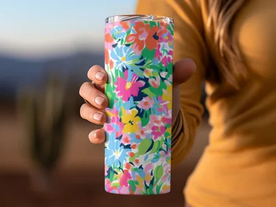 Vibrant Preppy Floral Ditsy Floral, Colorful Flowers Pattern, Seamless Repeat File, Commercial Use, Digital Download, Summer Flower Design - Moore and Mountain