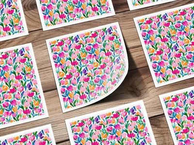 Bright Colorful Floral Pattern Vibrant Spring Design product
