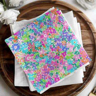 Vibrant Floral Pattern T-Shirt, Digital Download, Colorful Flower Design, Seamless Print, Fabric Design, Summer T-Shirt, Spring T-Shirt - Moore and Mountain