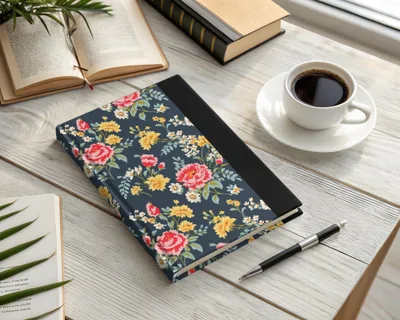 Vibrant Floral Pattern with Red and Yellow Blooms Digital - Moore and Mountain