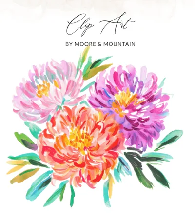 Vibrant Floral SVG Digital Art, Abstract Peony Bouquet PNG Clipart, Colorful Painterly Flowers for Sublimation Craft Projects SVG