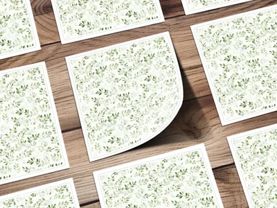 Elegant Botanical Leaf Print Pattern design sticker pack