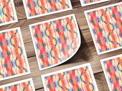 Vibrant Abstract Pattern Design Stickers Set