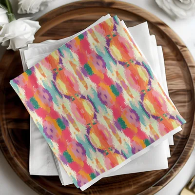 Vibrant Colorful Abstract Pattern Napkin Set for Parties