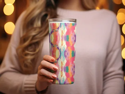 Vibrant Abstract Pattern Insulated Travel Tumbler Cup