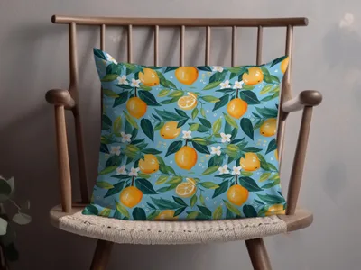 Vibrant Lemon Floral Seamless Pattern Artwork Digital - Moore and Mountain