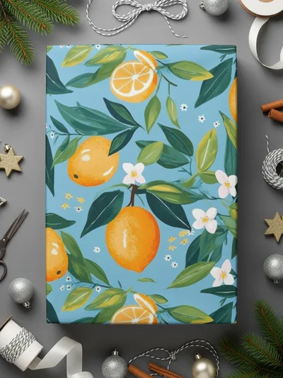 Vibrant Lemon Floral Seamless Pattern Artwork Digital - Moore and Mountain