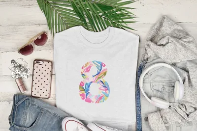 Vibrant Number 8 Watercolor Clipart, Preppy Painted Pink Blue Graphic, Hand Painted PNG Digital Download, Boutique Y2K Aesthetic Art