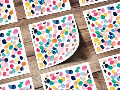 Vibrant Paint Spots On White Background Colorful Digital Abstract Dots Pattern - Moore and Mountain