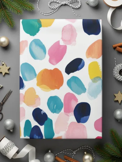 Vibrant Paint Spots On White Background Colorful Digital Abstract Dots Pattern - Moore and Mountain