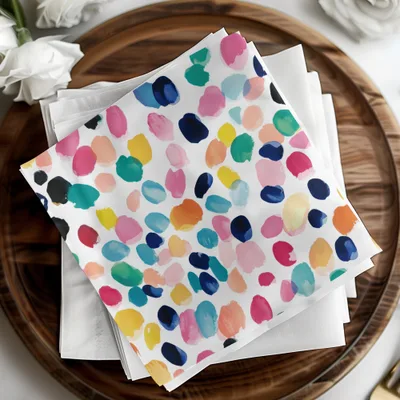 Vibrant Paint Spots On White Background Colorful Digital Abstract Dots Pattern - Moore and Mountain