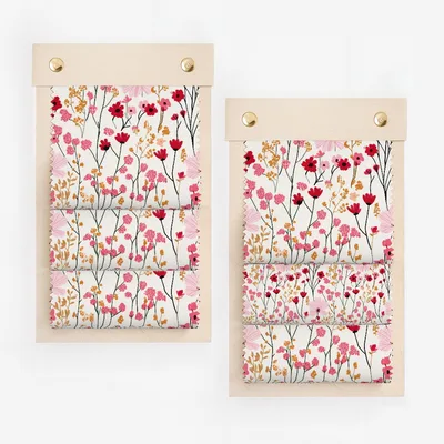 Vibrant Floral Pattern with Red and Pink Accents fabric