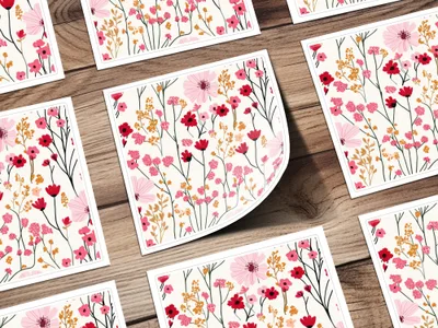Vibrant Floral Patterned Decorative Print Sheets Pack