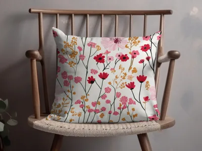 Floral Design Throw Pillow for Home Décor