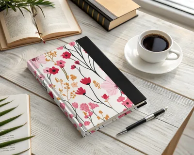 Elegant Floral Design Hardcover Notebook for Writing