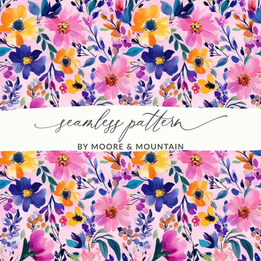 Colorful Floral Seamless Pattern by Moore Mountain