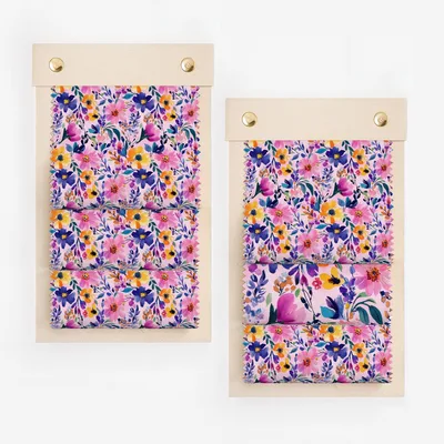 Vibrant Garden Floral Patterned Loop Curtains Decor